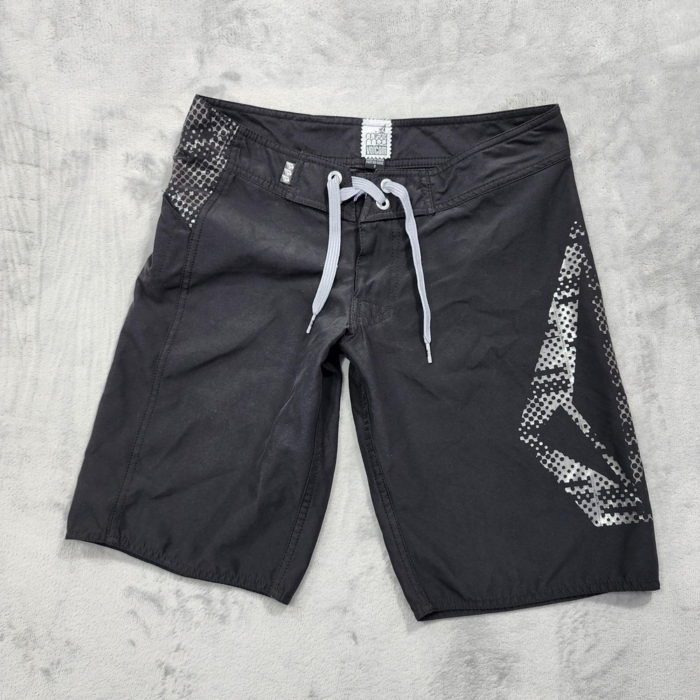 Volcom Miss Mod Board Shorts Juniors 3 Black Stone Filter 11" Swim Surf Beach